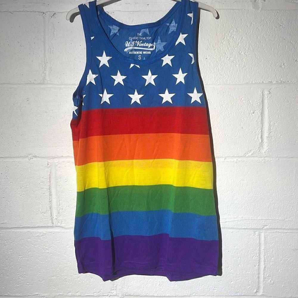 Pride Rainbow tank 100% polyester NWT
